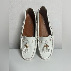 Janessa Buckle Crocodile Print Lok Fu  Beanie Loafers Size 40 EU/ 7,5 US